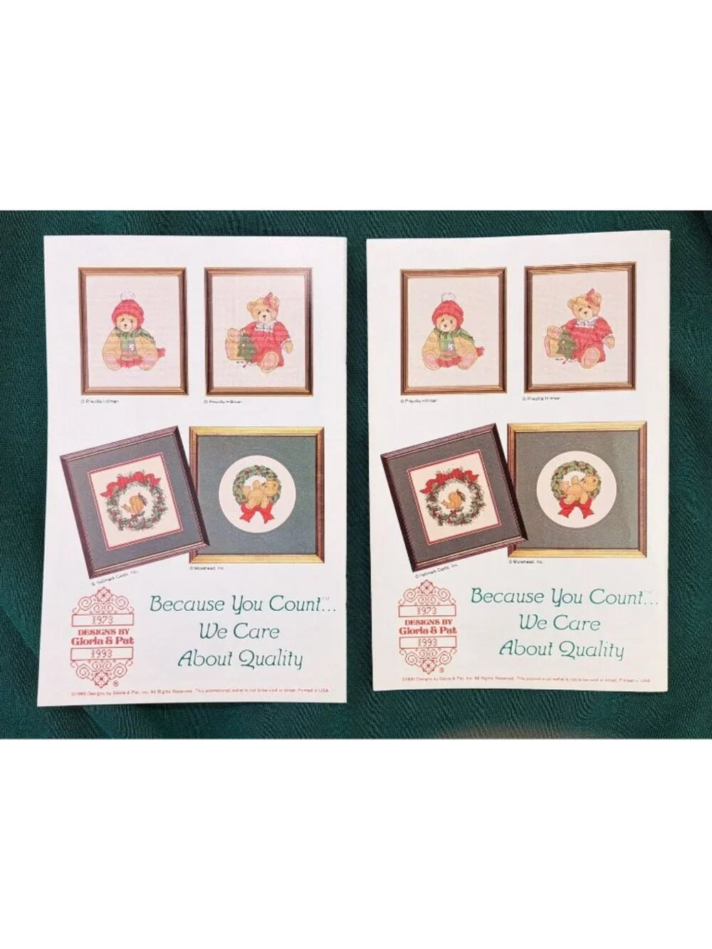 Vintage Christmas Cross-Stitch Pattern Book Gloria Pat Lot Of 2 Precious Moments